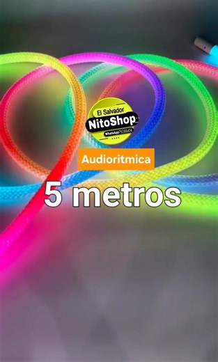 🌈 Tira Luces LED NEÓN RGB 5M de Silicon con Control Y Modo Música (audiorítmicas). 🎶 FORMA DE CINTA Control remoto / APP, Modos de iluminación: Modo color, modo dinámico, modo música, luz nocturna, luz fija, modo contador programable, etc. Impermeables contra agua y polvo. Puede controlar desde su teléfono mediante una app y usar solo color o muchos al mismo tiempo. Se mueve al ritmo de la música y con muchas funciones desde la app o control Bluetooth. Conexión USB (cubo no incluido) Ordene po