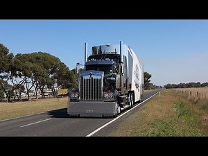 LOUD ENGINE BRAKING: Kenworth T909 and T904 sprintcar transporters