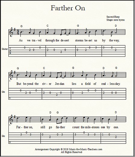 Farther On, a Beautiful Shape-Note Hymn: vocal ensemble & instruments