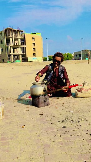 Traditional Tea Preparation in Outdoor Setting