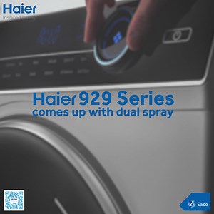 Experience the new era of washing with Haier 929 series. It comes up with Dual Spray that provides you with a healthy clothes care solution. For more details visit: https://bit.ly/3szuMBR #Haier #HaierWashingMachines | Haier