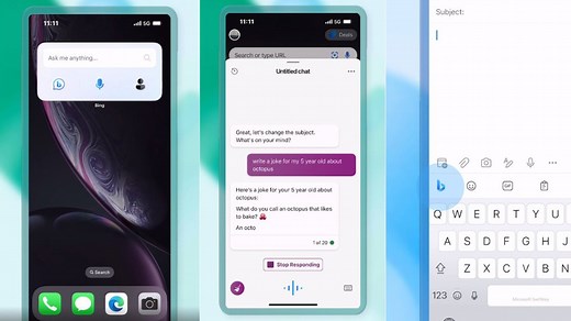 Bing sai na frente do Bard e ganha widget para celulares Android e iOS
