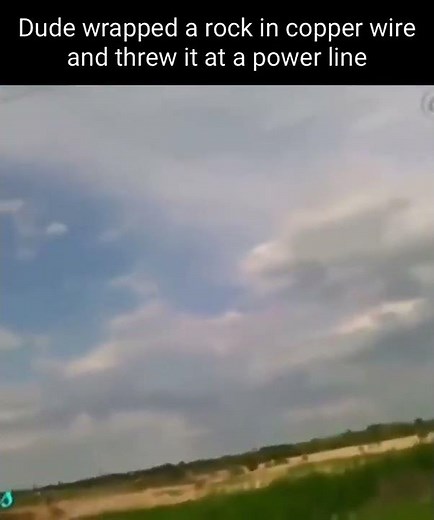 Rock wrapped in copper wire V.S. power line