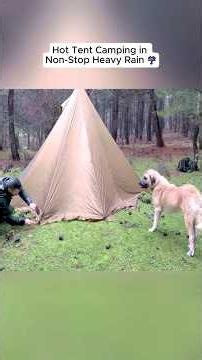 🚀 **Surviving the Storm: Hot Tent Camping in Non-Stop Heavy Rain!** ☔️ #camping #heavyrain