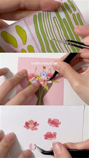 Build your own flower bouquet 💐 I created this layering sticker set so you can make a perfect card with a fun, handmade feel 💕 It could be for valentines day, an anniversary, a birthday, or any occasion for that matter! (or if you just want a pretty bouquet in your journal, that’s also very cute! 🥰🌷) This set includes 4 sheets—the first one is the wrapping of the bouquet, the second is stems and leaves, and the last two are different flowers that you can piece together! The elements are numb