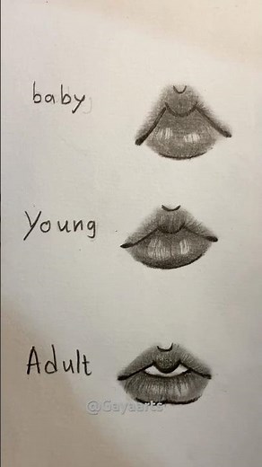 Draw lip's with different tutorials 💋baby,young,adult #art #drawing #howtodraw #tutorial #shorts