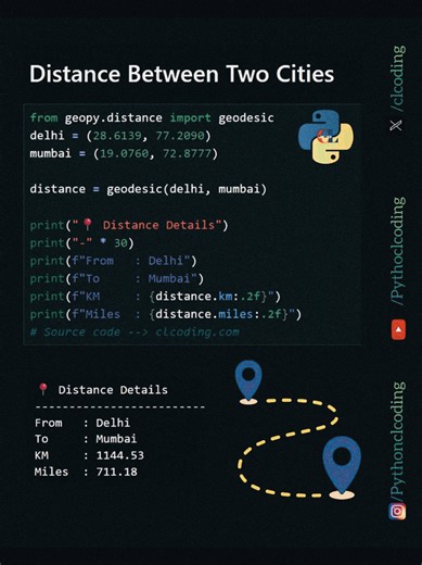 Distance Between Two Cities in Python #BwaiTECH VietNam #Python #C #MachineLearning