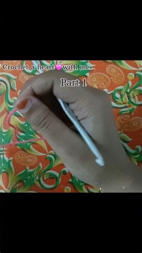 Crochet a heart💓 with me | Part 1😍 #shortsfeed#shorts #youtubeshorts#crochet #crochetforbeginners