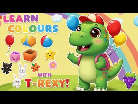 T-Rexy’s Color Adventure 🌟 | Kids Rhyme & Learning #toddler #T-RexyDino #kidslearning #colorlearning