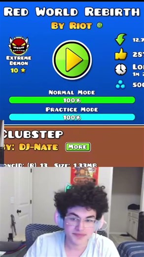 Zoink Just beat Red World Rebirtth In 1300 Attempts #jynxzi #zoink #gd #geometrydash #doggie