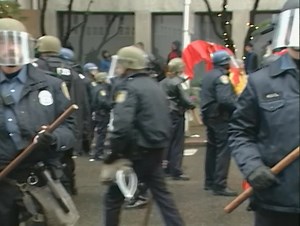 Direct action at 6th and University - Independent Media Center World Trade Organization Footage