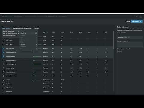 Create custom feature lists in Workbench