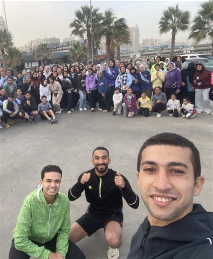 جريه الجمعه كل الناس اللي جت الجمعه دي شرفتنا👀🏃🏻 #اسكندريه #flypシ #fitness #runing