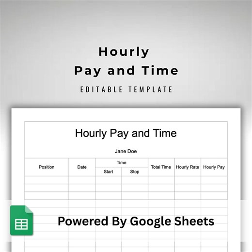 Hourly Pay & Time Tracker - Google Sheets Labor Cost Calculator - Automated Consultant Timesheet - Freelance Billable Hours Log - Pay Sheet - Etsy UK
