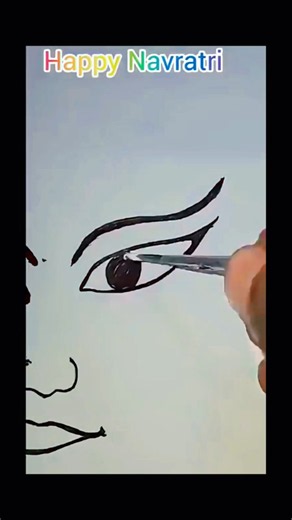 Maa Durga Pen Drawing Step-by-Step | Goddess Durga Sketch 🎨✨