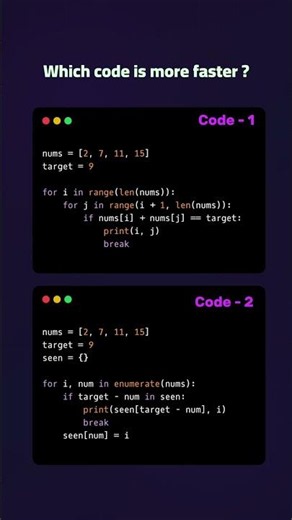 Which Code is more Faster ? #python #coding #programming