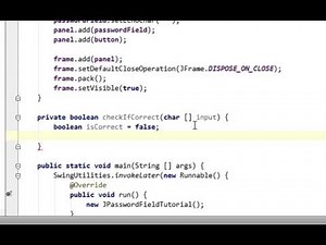Java swing GUI tutorial #23: JPasswordField