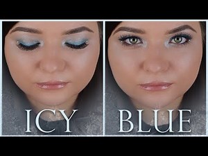 ICY BLUE EYESHADOW TUTORIAL | ice inspired winter makeup look