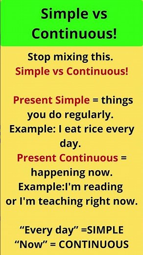 SIMPLE vs CONTINUOUS (Speak Correct English!)#englishgrammar #presentcontinuous #presentsimple