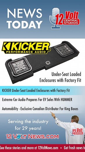 KICKER releases under-seat, loaded enclosures with factory fit for Ford, GMC and Chevy trucks with RAM to follow. Extreme Car Audio prepares for EV sales with a new HUMMER EV. Automobility appointed the exclusive Canadian distributor for King Boxes. This news update from the 12Volt Central Studios…always more at 12Voltnews.com. #cars #trucks #motorcycles #boats #12voltnews #12v #12volt #12volts | 12 Volt News