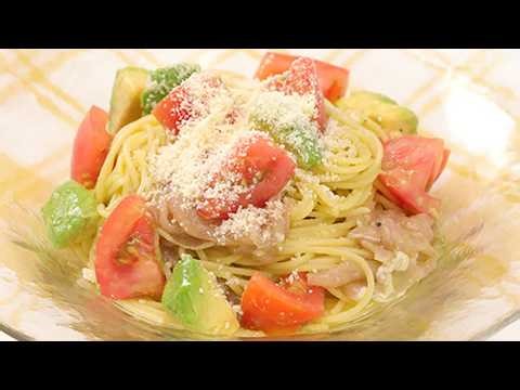 レモン風味♪トマトとアボカドの冷製パスタ