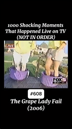 OFFICIAL CAUGHTLIVE ACCOUNT on Instagram: "In 2004, a local Fox 5 Atlanta segment tried to show viewers the “fun side” of grape-stomping at a Georgia winery. Reporter Melissa Sander climbed into a small barrel next to another woman to demonstrate how grapes used to be crushed for wine while the cameras rolled live. As the friendly competition wrapped up, Sander tried to sneak in a few extra stomps, lost her balance, and tumbled hard out of the barrel onto the platform below, landing chest-first 