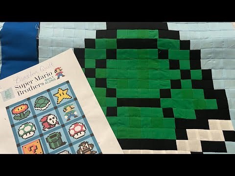 Super Mario Brothers Pixel Quilt Turtle Shell Block
