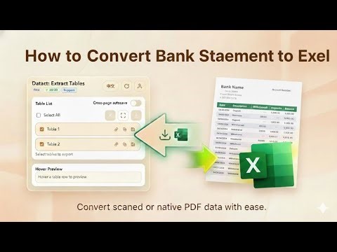 How to Convert Bank Statement Tables to Excel | Datact Table Extractor