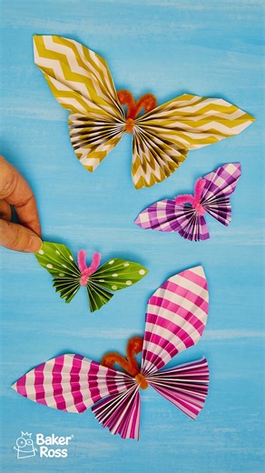 6.5K views · 24 reactions | Learn how to create beautiful origami butterflies with this fun tutorial 曆 SHOP >>> https://www.bakerross.co.uk/pastel-printed-paper-pack #BakerRoss #Origami #ButterflyCrafts #butterflyorigami #origamiideas #papercraft | Baker Ross | Facebook