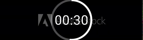 1 minute countdown timer animation from 60 seconds to 0 seconds with alpha channel ,one minute countdown timer on a transparent background in 4k,