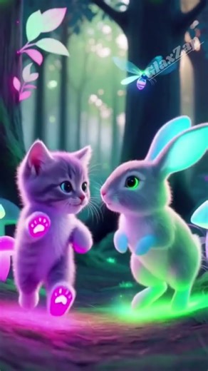 Cutest Cat & Bunny Ever in a Magical Forest ✨🐱🐰