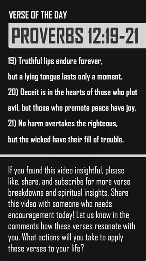 Proverbs 12:19-21 Truth & Righteousness