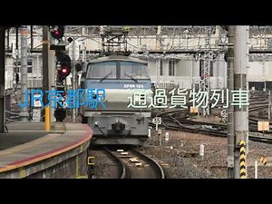【4K】JR京都駅 通過貨物列車 2024.3.6