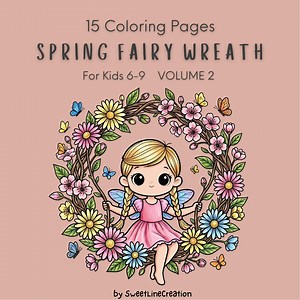 Spring Fairy Wreath Coloring Book – 15 Printable Pages (instant Download) - Etsy