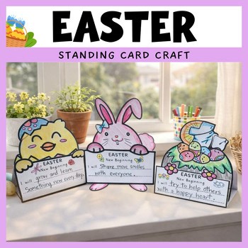 Easter Standing Card Craft | Easter Writing Activity Printable