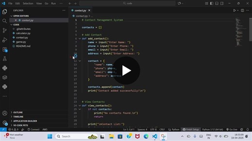 #python #codsoft #internship #project #contactbook #programming #softwaredevelopment #codingjourney | Prachi Nikat