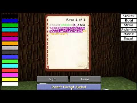Minecraft: Books/Signs Formatting Mod Review! Colors, BOLD, Easy GUI!