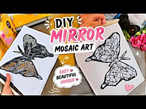 DIY Butterfly Mirror Art 🪞🦋 | Easy Mosaic Art for Beginners 🖼️