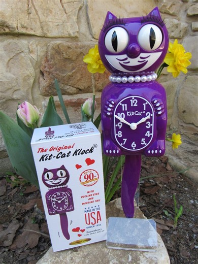 Vintage Boysenberry Lady Kit-Cat Klock Wall Clock - USA MADE