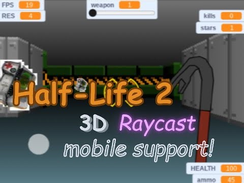 Scratch 3D Raycaster Mobile Support - Half life 2 themed 3D maze FPS shooter on scratch