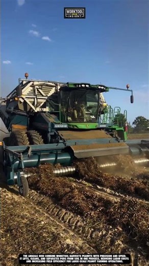 Harvesting peanut crops efficiently with combine worktool Amadas 9990