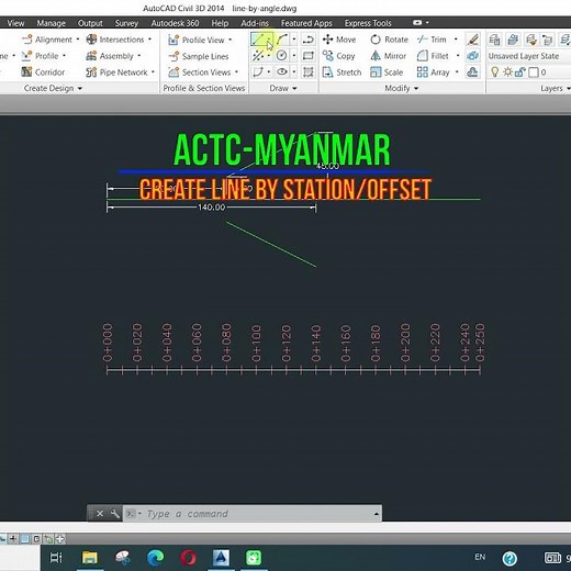 Civil 3D Tutorial : Create Line by Station/Offset