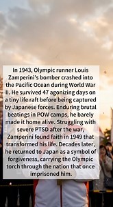 Olympic runner Louis Zamperini survived 47 days lost at sea and returned to Japan decades later carrying the torch. #LouisZamperini #WWII | The History Drop