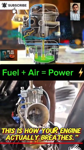 How a Carburetor Actually Works (Inside View!) 🛠️#Mechanics #Engineering #USA #Carburetor #DIY