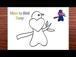 🕊️ How to draw Bird easy | Simple Step by Step Bird Drawing #birddrawing