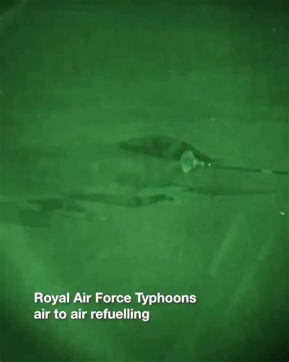 Footage published by the U.K. Ministry of Defense showing a Voyager KC2 Aerial-Refueling Tanker fueling a pair of Eurofighter Typhoon FGR4s with the Royal Air Force, during tonight’s joint strike with France against ISIS in Syria. | Guns & Gadgets