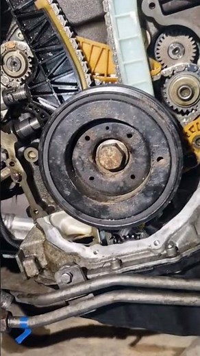 Install the timing chain cover and hope the sprocket doesn't twist.