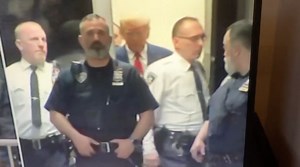 Trump thanks ‘professional’ court staff despite video of door closing in his face