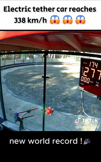 Electric speed model tethercar car reaches 338km/h gaining the new world record!! #speedmodelcar #tethercar #speed #fyp