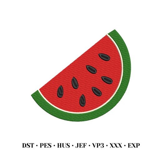 Watermelon Embroidery Design File, Cute Fruit Embroidery, Summer Watermelon Slice, Machine Embroidery, Pes Dst Exp Jef, Instant Download - Etsy